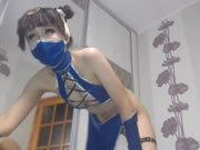 Fille asiatique Cosplay Ninja